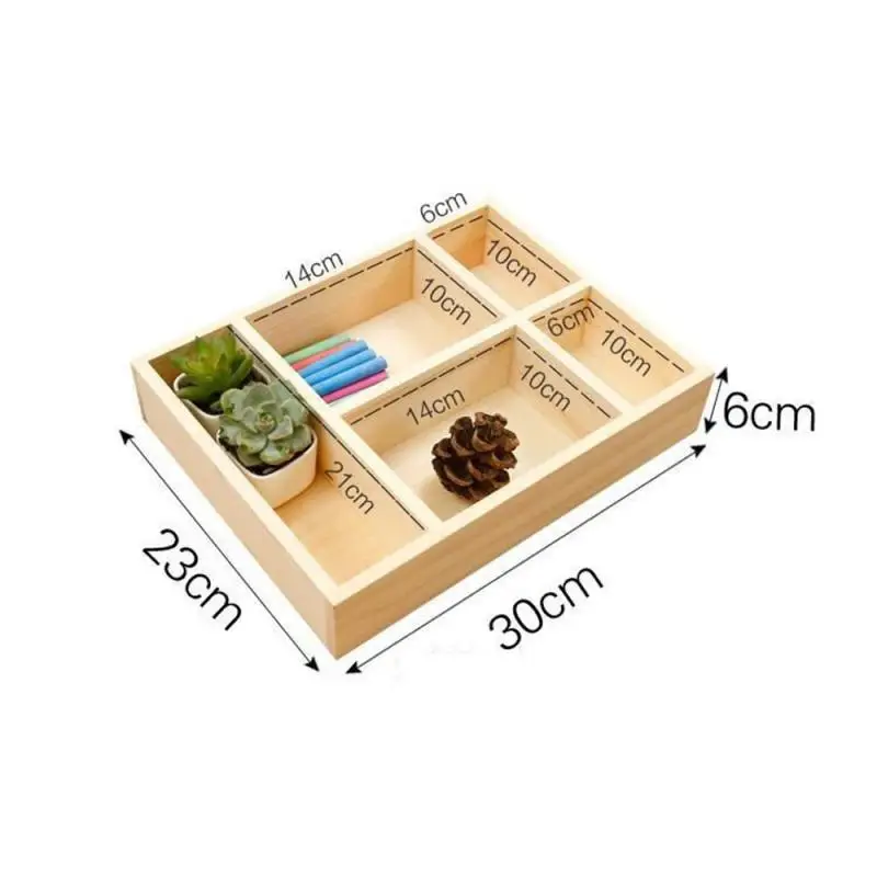 

Upgrading And Thickening Function Divider Larger Capacity A Multi-purpose Box Multi-grid Wooden Box Desk Storage Small Footprint