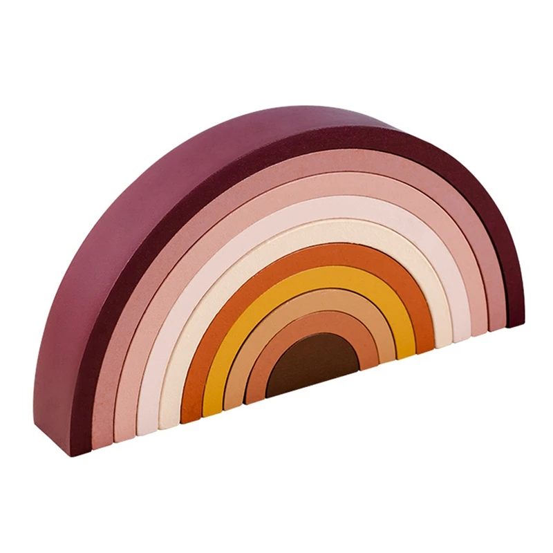 

Arch Bridge Rainbow Building Blocks Kids Wood Baby Toy Color Cognitive Children Educational Balance Toys