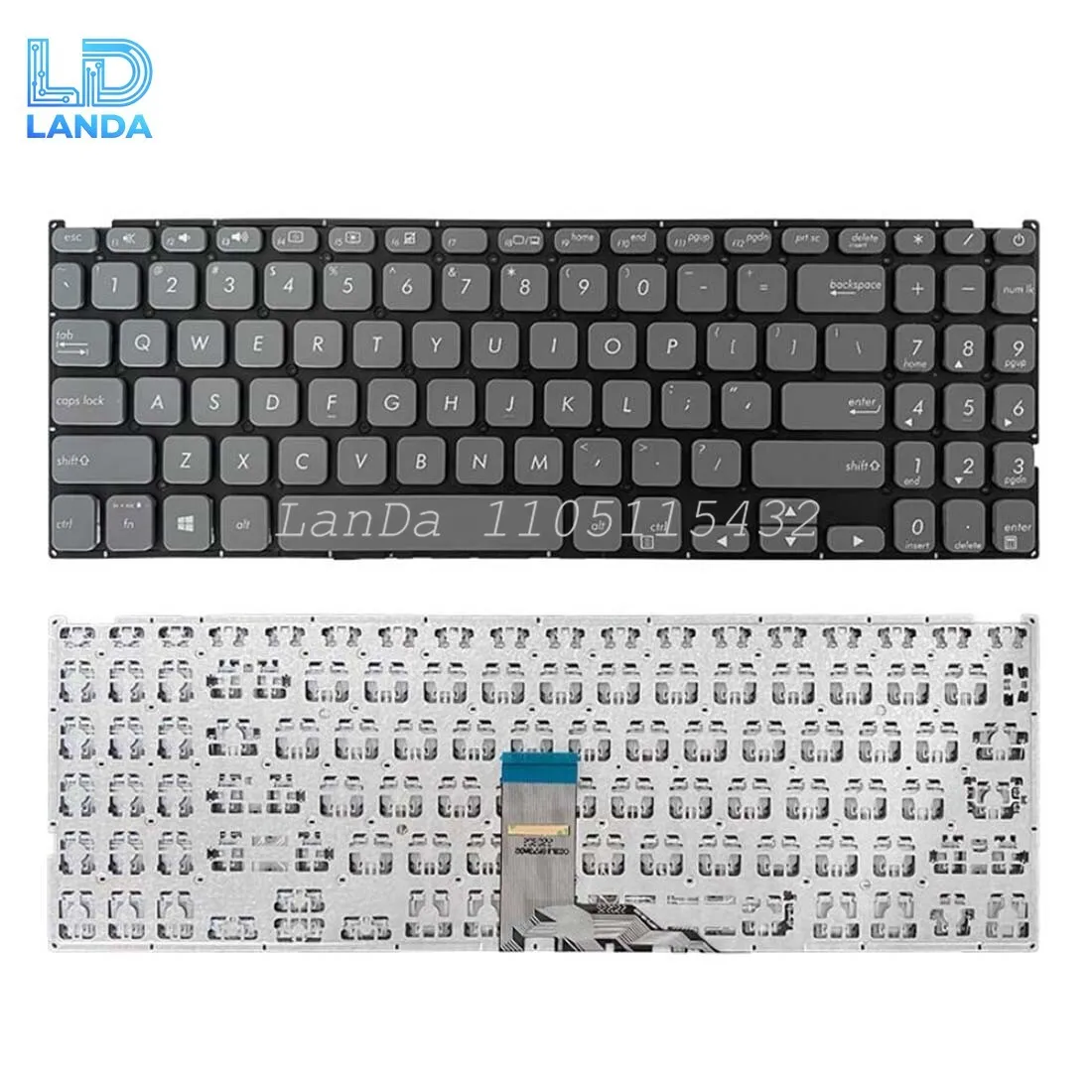 Фото Клавиатура для ASUS F512 F512D F512DA F512F F512FA F512U Черный Серый Серебристый США №4