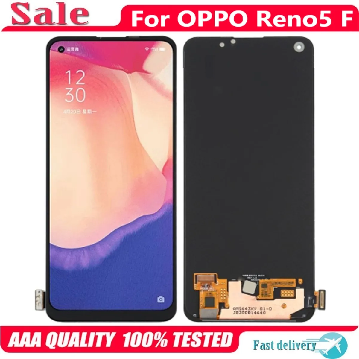 6.43 Original AMOLED Display For OPPO Reno5 F LCD Touch Screen Replacement Digitizer Assembly For Reno 5 F 5F CPH2217 Display