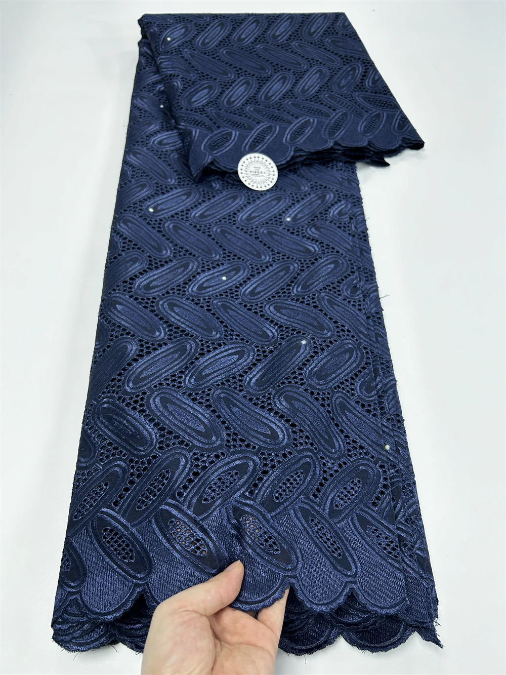 5 ярдов 2025 г. высококачественная африканская кружевная ткань 100% хлопок