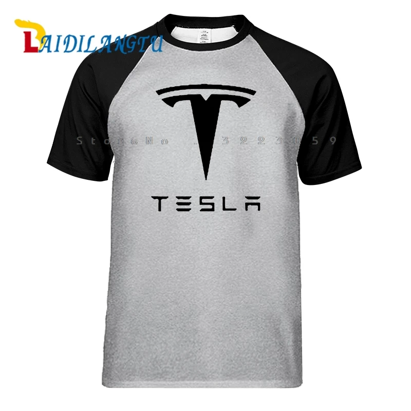 

Футболка Tesla мужская с круглым вырезом, повседневная тенниска с принтом, майка с рукавами реглан, уличная одежда, топ в стиле хип-хоп, лето