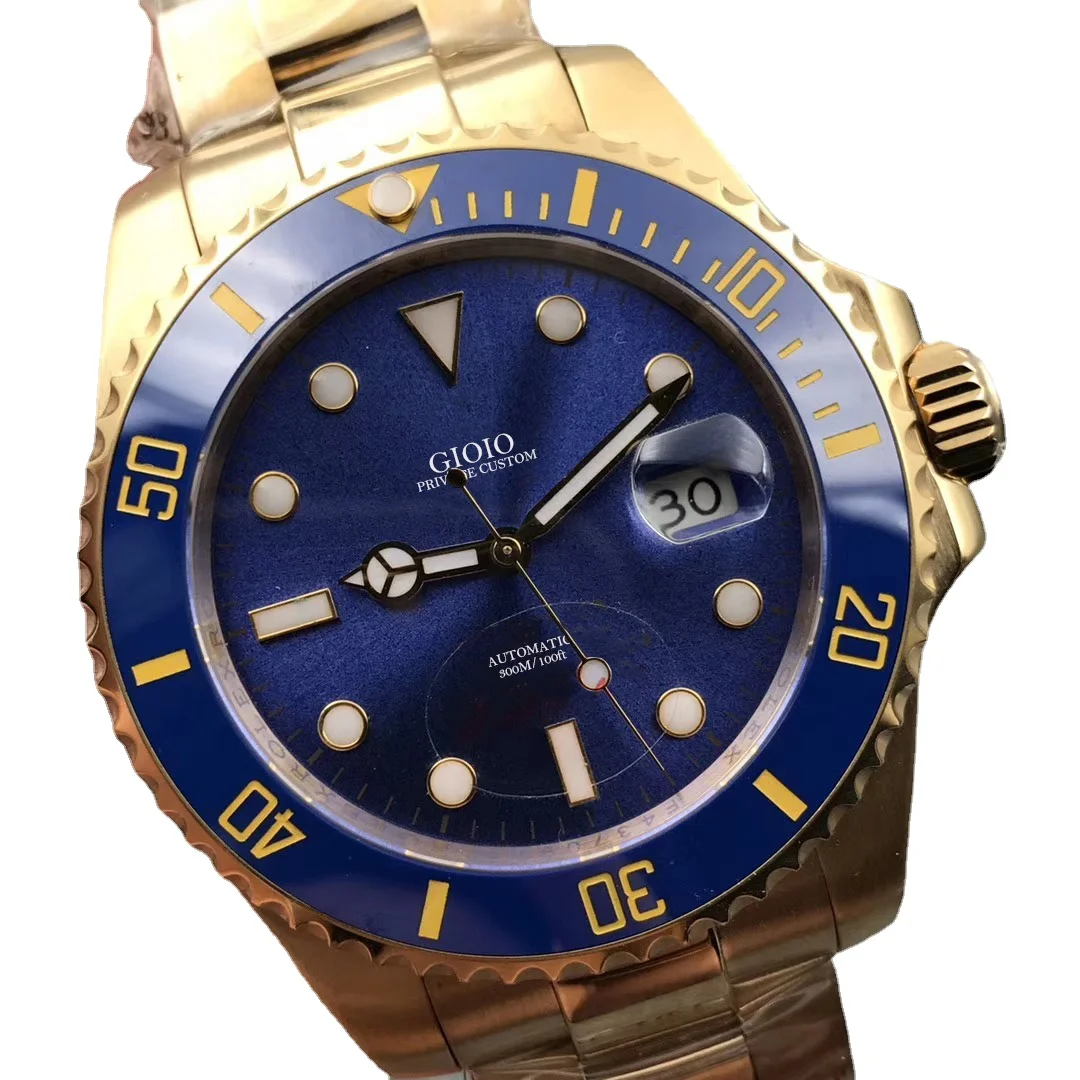 

Luxury Mens Automatic Mechanical Watch Silver Gold Black Blue Stainless Steel Ceramic Bezel Sapphire