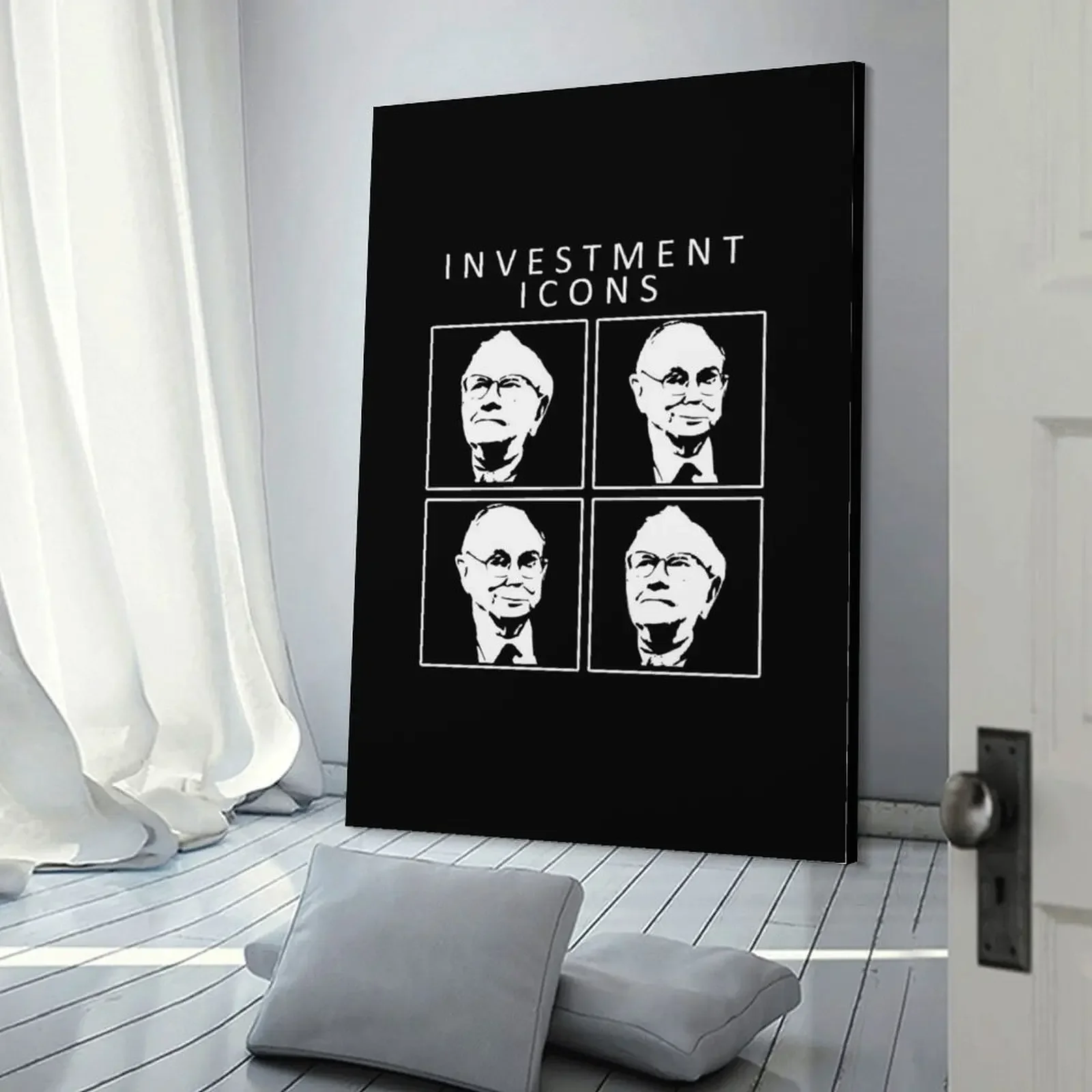 Инвестиционные значки-Воррен Бафффет и Чарли Мунер холст картина украшение для