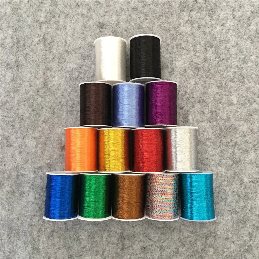 15 Colors To Choose metal color  Embroidery Thread DIY Handmade Material Sewing Machine Thread Accessories 1 For Sale