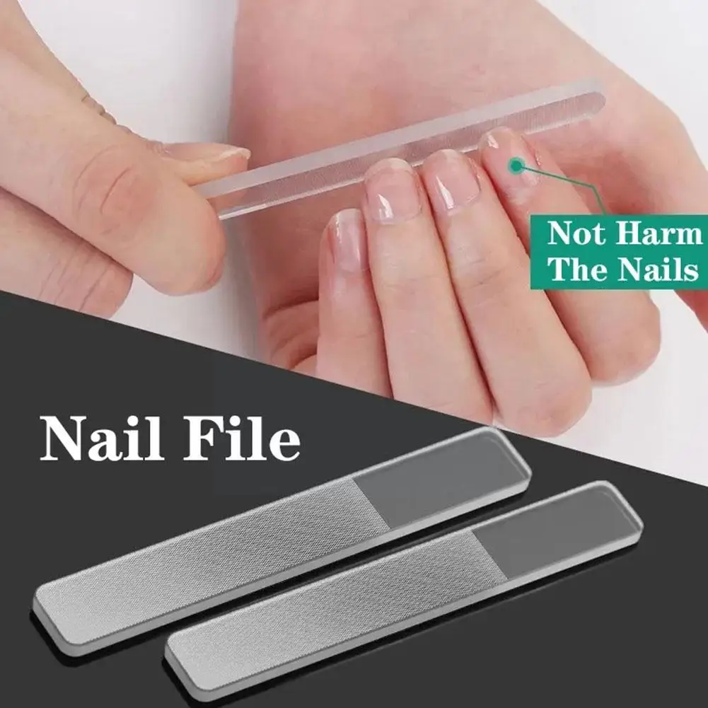 

Nano Glass Nail File Buffing Transparent Nail Art Manicure Grinding Sanding Professional Sanding Polishing File Tools H5L4