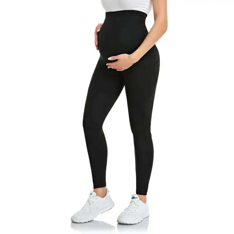 

Solid 3-Color Maternity Leggings for Women with Pockets S-XL Female
