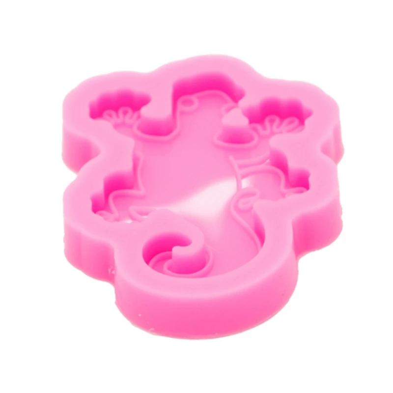 

R3MC Handmade Gecko Snake Shape Silicone Keychain Mold with Hole for DIY Keychain Pendant Making Crafts Blue White Moulds