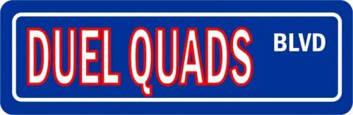 Двойной QUADS бул уличный знак металлический жестяной автомобильный большой блок