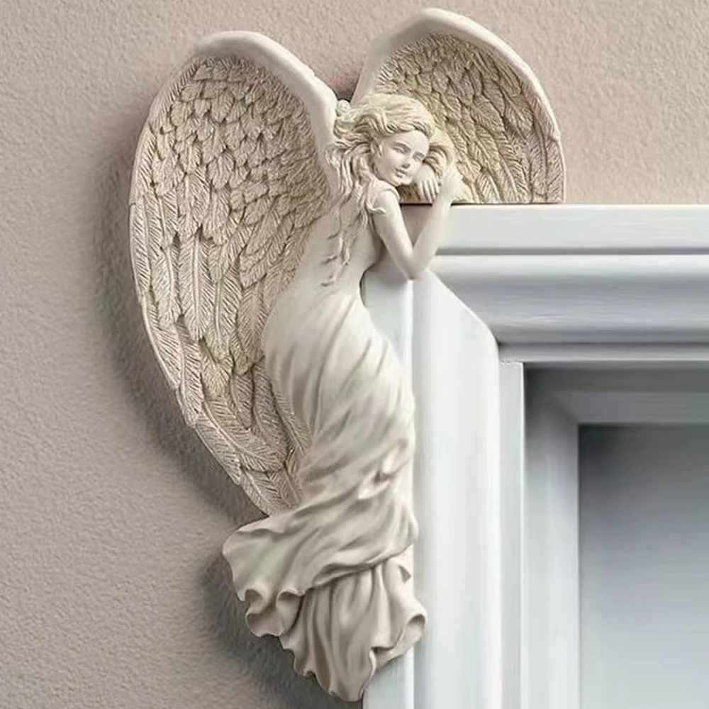 

Nordic Redemption Angel Door Frame Decoration Awakening Wings Wall Hanging Resin Pendant Decor Figure Sculpture Ornament New