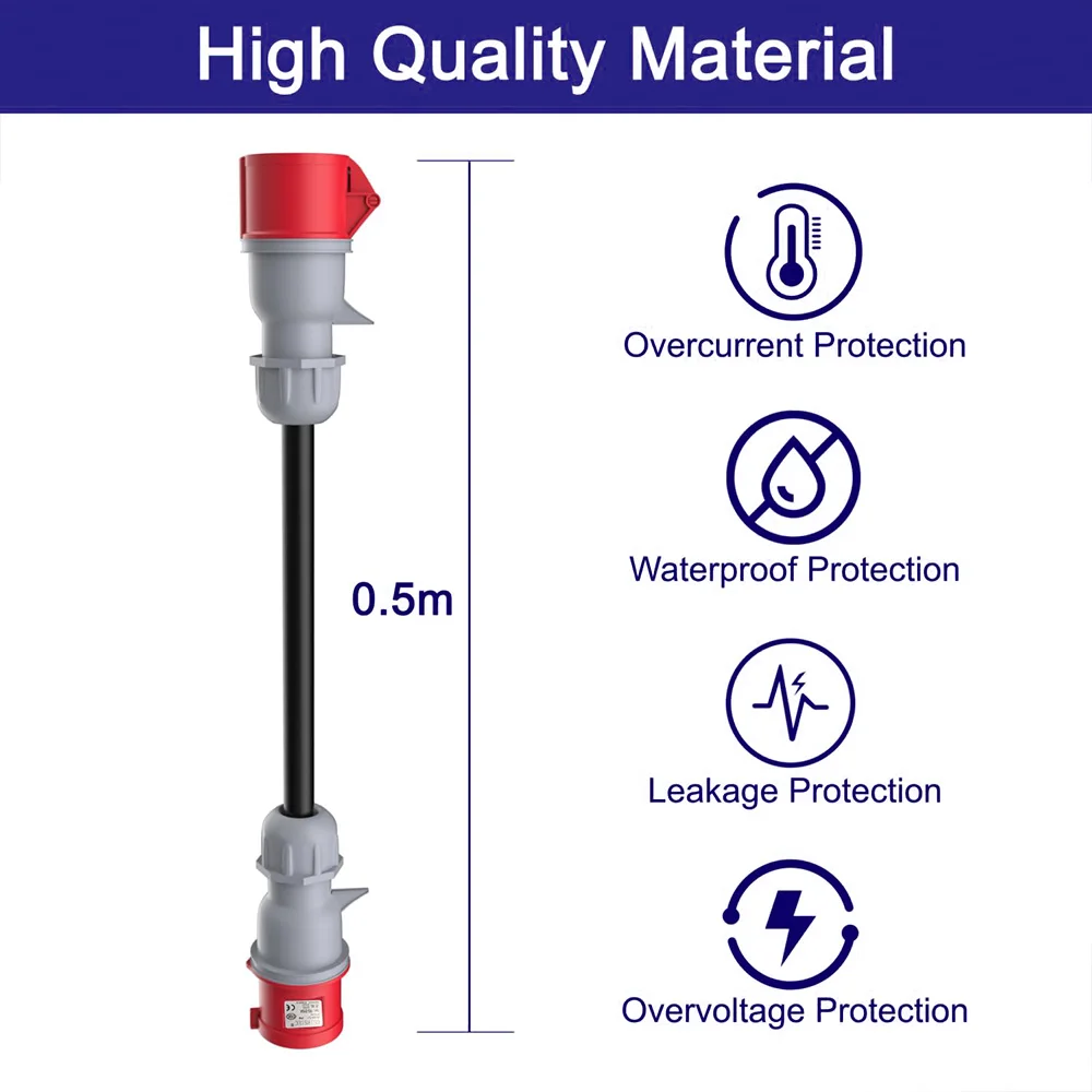 Красный удлинитель для зарядного устройства Tesla model X S Y 5 pin CEE 32A папа к 16A мама