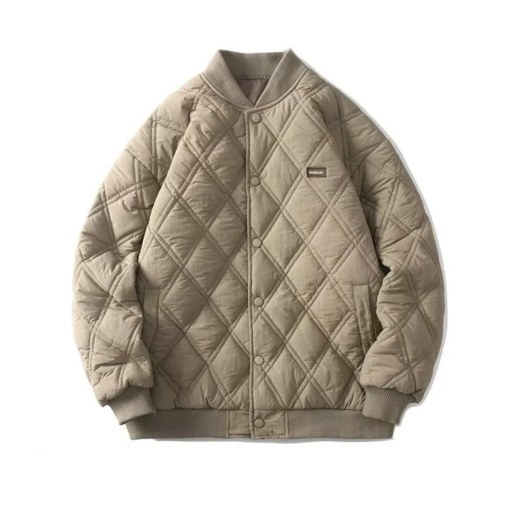 Men's Cotton Jacket Winter Stand Collar Hong Kong Style Couple Baseball Jacket American All-around Cotton Jacket Cotton Casual