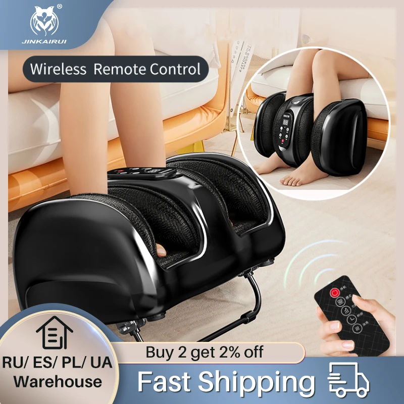 

Electric Foot Massager Leg Calf Body Use In Multiple Parts With Shiatsu Kneading Roller Vibrating Air Compression Remote Control