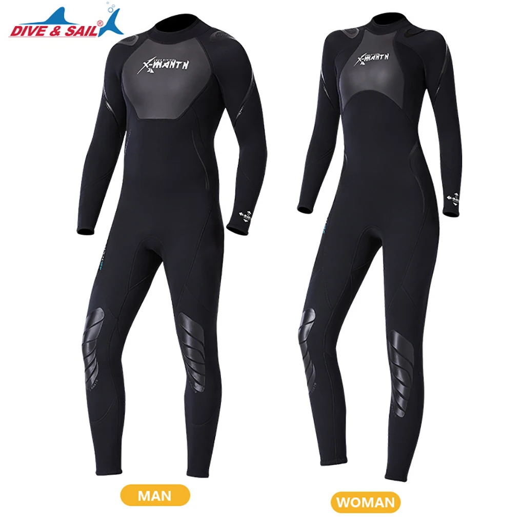 

DiveSail Wetsuits Diving Suit Quick Drying Keep Warming Jumpsuit for Diving Snorkeling Surfing Swimming Men Black M