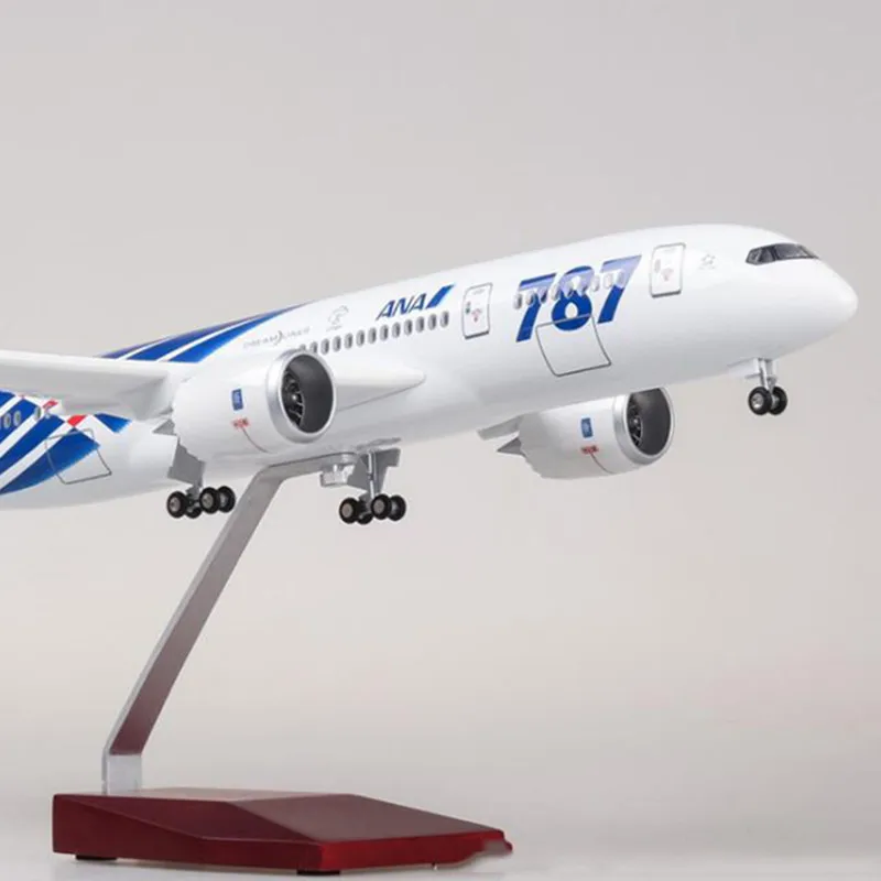 47cm 1:130 Scale Model  Airplane B787 Dreamliner Aircraft Japan ANA Airlines with Light Wheels Diecast Resin Collection Display