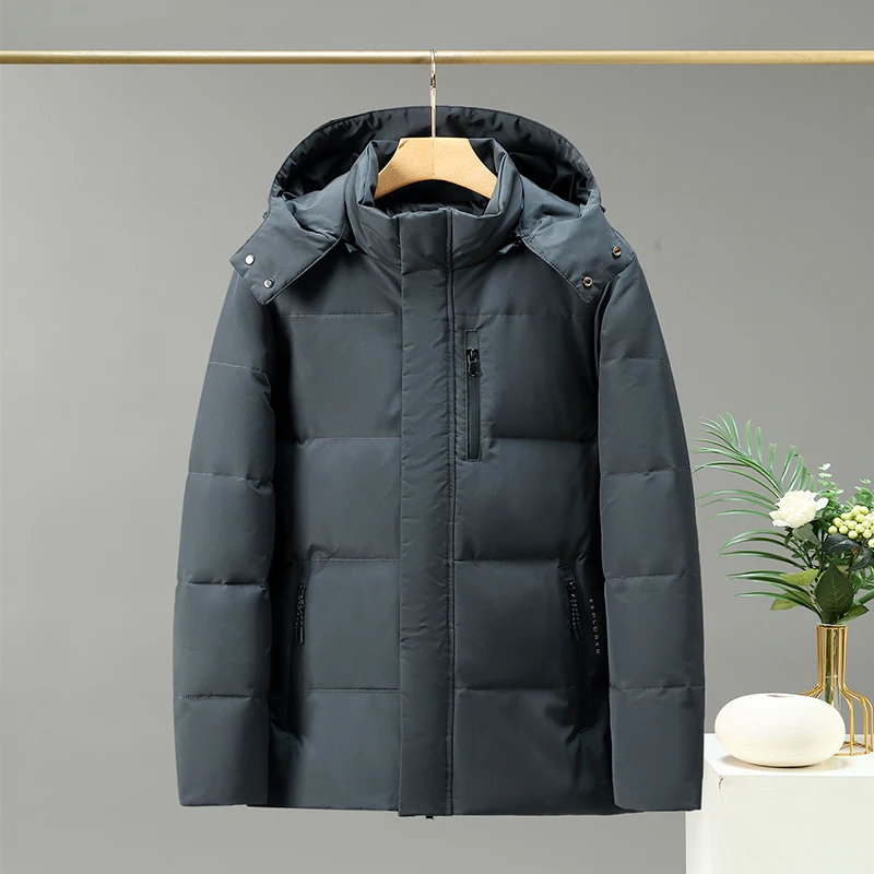 2022 New High Quality White Duck Thick Men's Down Jacket Snow Parkas Man Warm Hooded Windproof Winter Down Jacket Outerwear