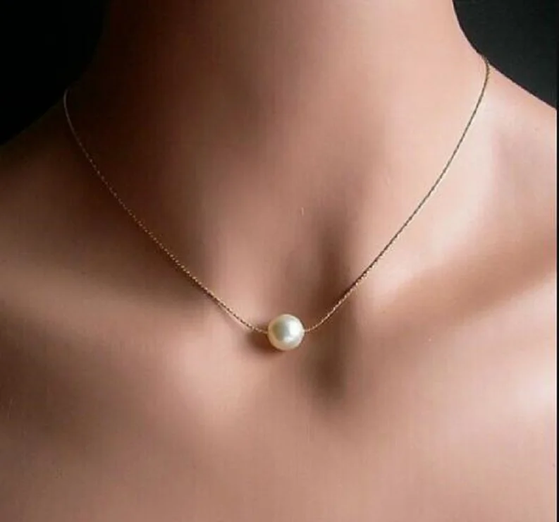 

new arrive perfect round 10-11mm Fine Gold Pearl Necklace silver chain