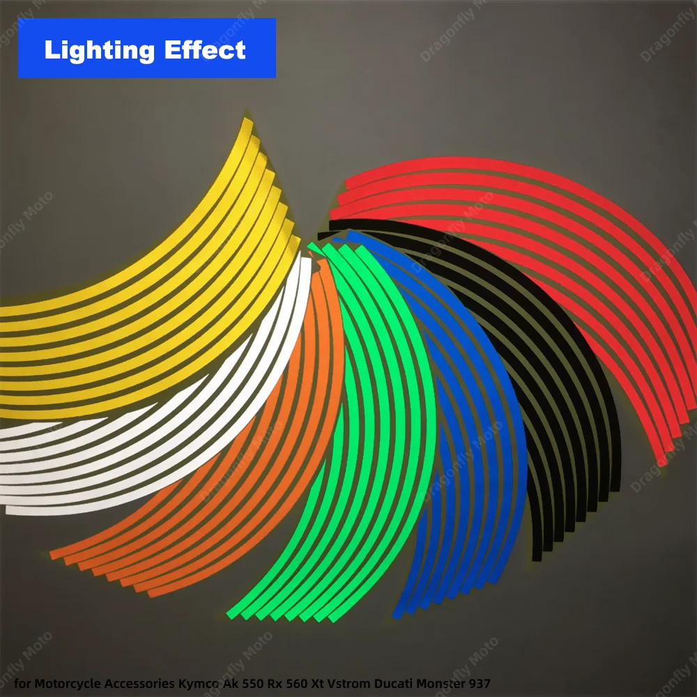 16X Светоотражающая полосатая лента на обод наклейки мотоциклы аксессуары для