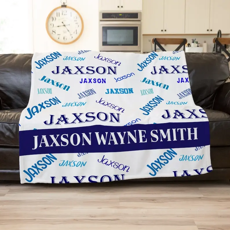 

Name Blanket For Baby Boy, Name Blanket Adult, Custom Name Blanket, Personalized Name For Kids, Little Man Cave Decor, Mancave D