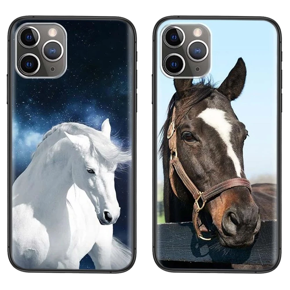 Horse Animal для Xiaomi Redmi K40 K30 K30S K20 Gaming 9 9C 8 8A 7 7A 6 6A 5 4X 4A Nfc Plus Pro, вдохновляющая Черная задняя панель