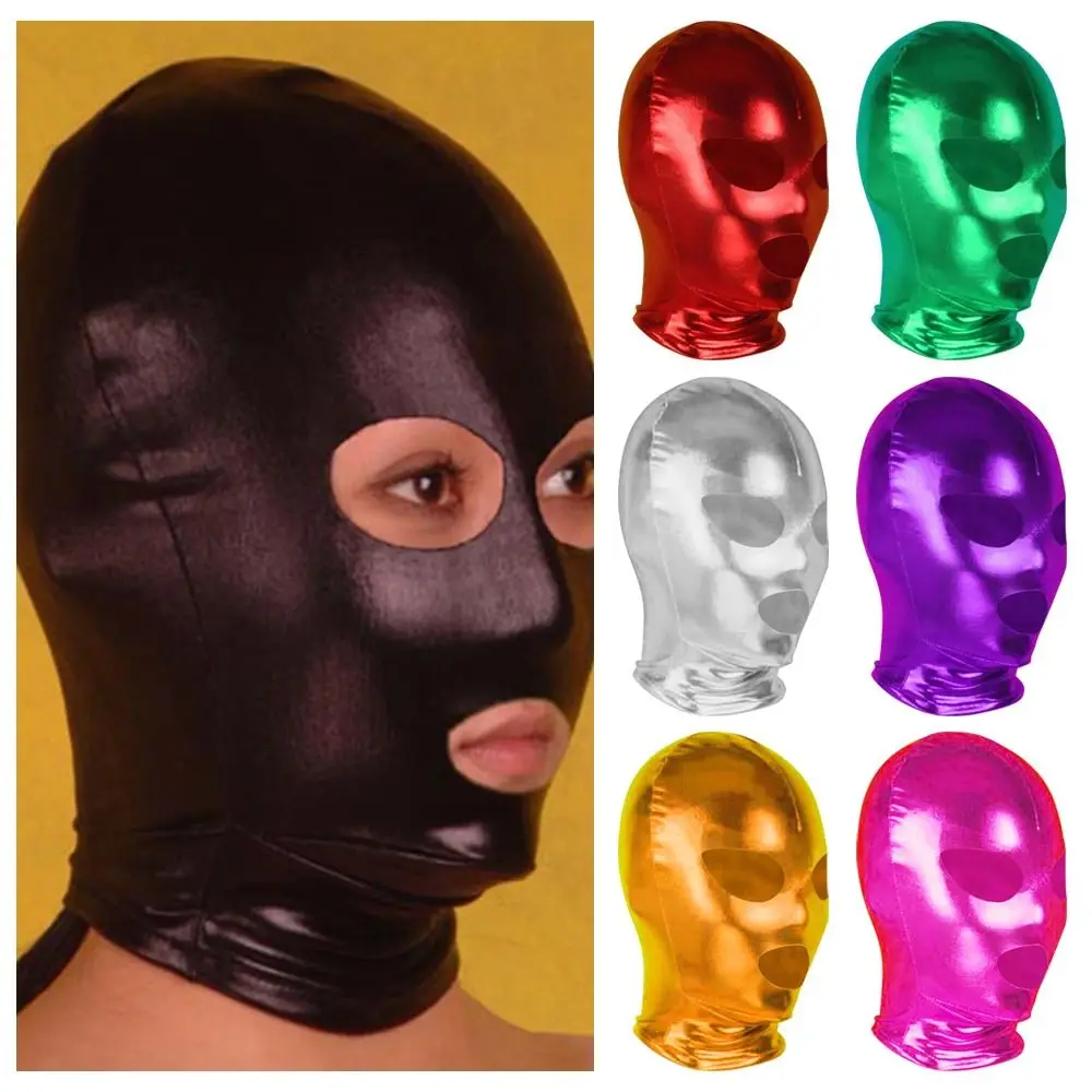 

Latex Role Play Shiny Hood Fashion Headgear for Unisex Women Men