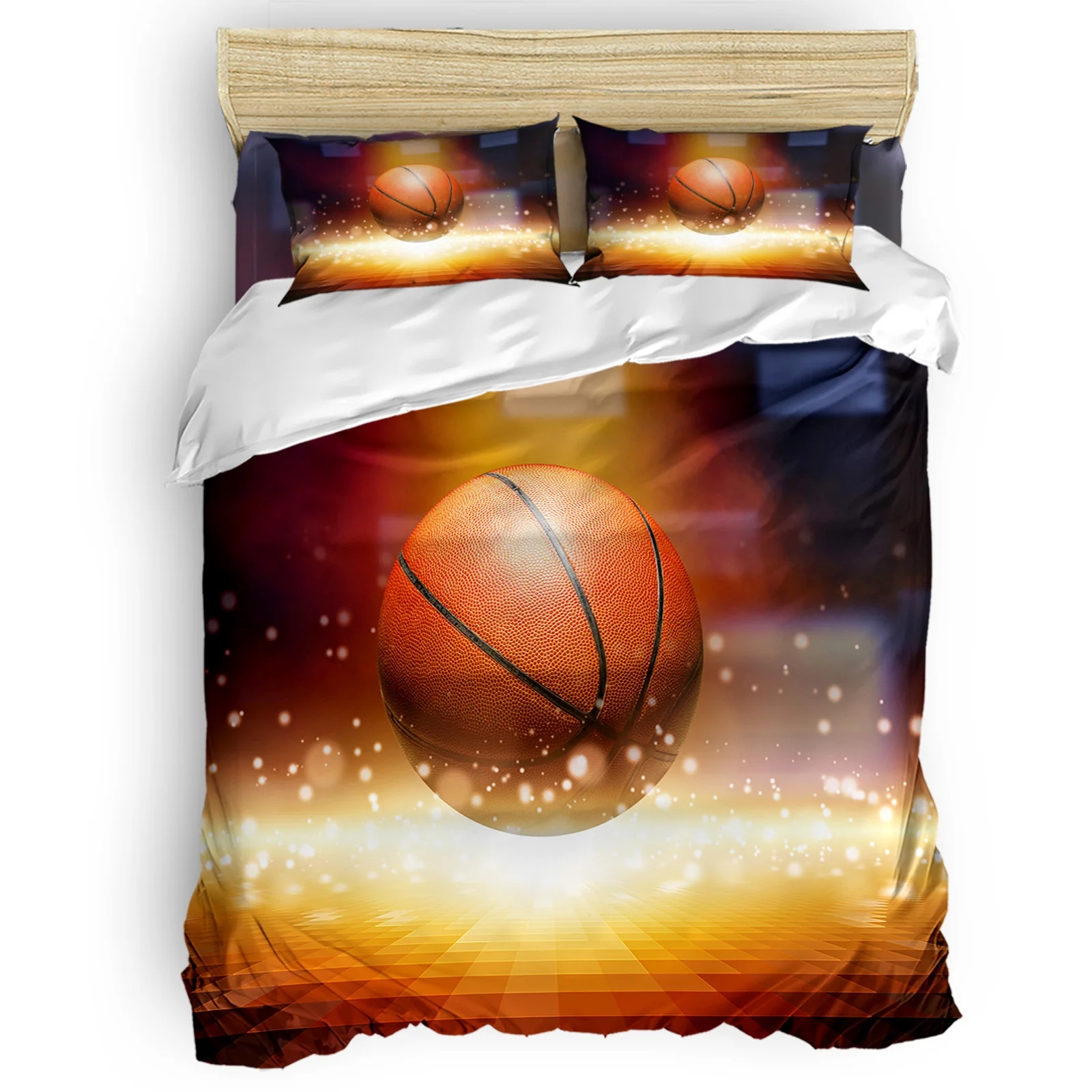 

Basketball Background Ball Game Glow Golden Comfortable Household Goods Bedroom Bed Luxury Duvet Cover 2/3/4 Pieces