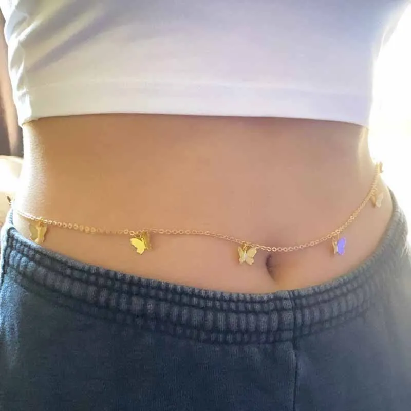 

Женская цепочка с подвеской в виде бабочки, в европейском и американском стиле