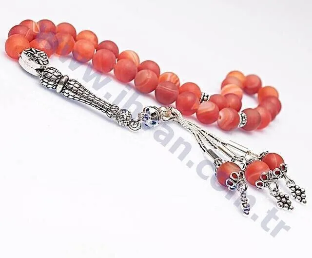 IQRAH Agate Stone Rosary (925 Sterling Lunar)