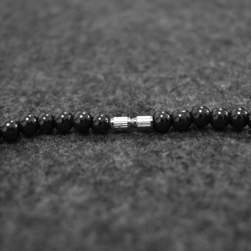 2021 Men Black Hematite Magnet Necklace 6mm Beads Magnetic Therapy Care Strand Necklaces Korean Fashion Collar Hombre images - 6