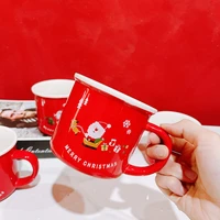 ins creative cartoon cup santa claus christmas gift ceramic mug high value student milk cup