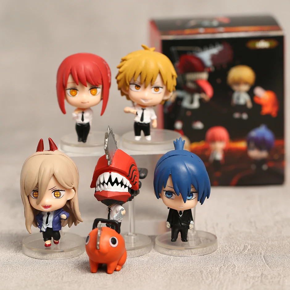 

Chainsaw Man Capsule Figure Denji Aki Makima Power Pochita Figure Model Toys Brinquedos Collectible Dolls 6pcs/set