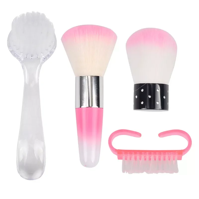 Nail Brushes Mixed Design Nail Art Care Pink Soft Remove Cleaning Dust Manicure Pedicure Accessories Tools