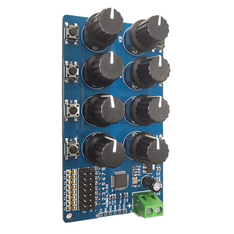 

8 Way Steering Gear Controller Debugging Board For Futaba MG995 SG90 Steering Gear Debugging Board Return Instrument