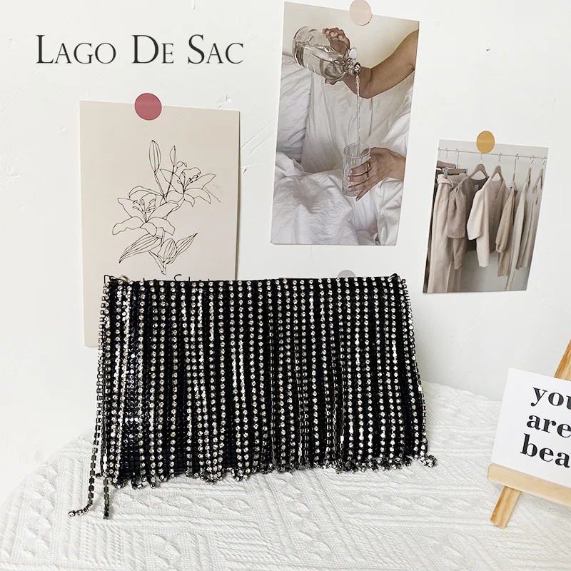 Модная блестящая алюминиевая металлическая сетчатая сумка с бриллиантовой