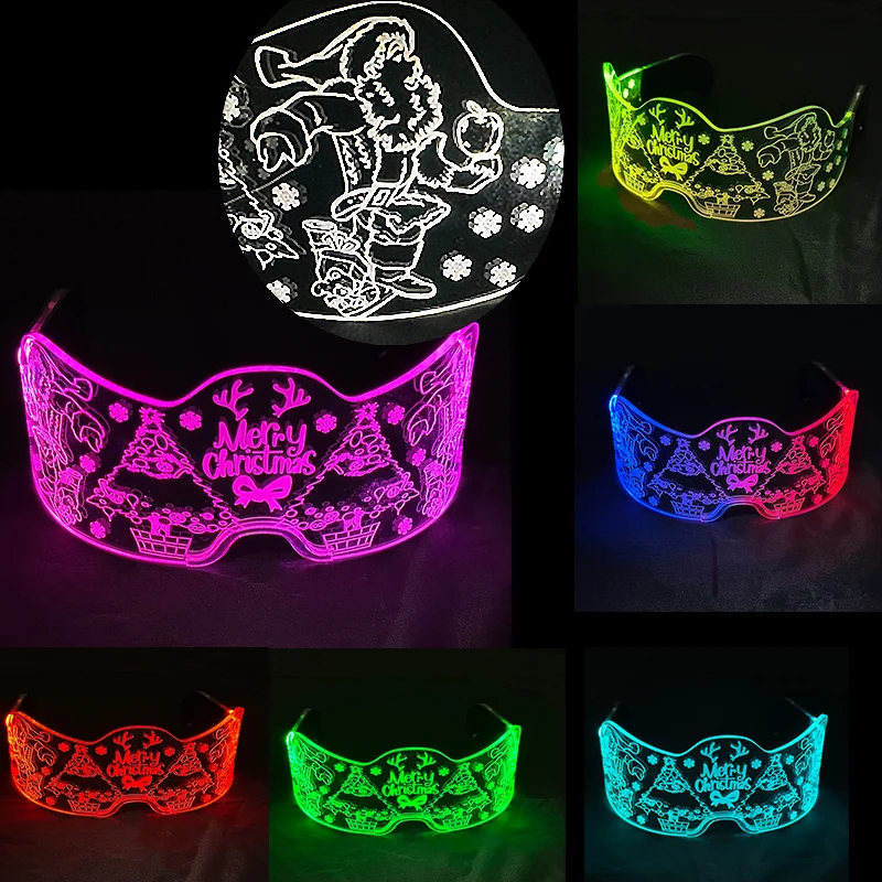 Красочные рождественские очки с рисунком дерева Санта-Клауса модные для ночного