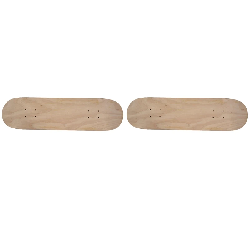 

2X 8Inch 8-Layer Maple Blank Double Concave Skateboards Natural Skate Deck Board Skateboards Deck Wood Maple