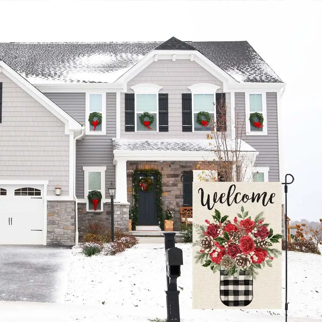 Зимний садовый флаг PANDICORN 12x18 дюймов