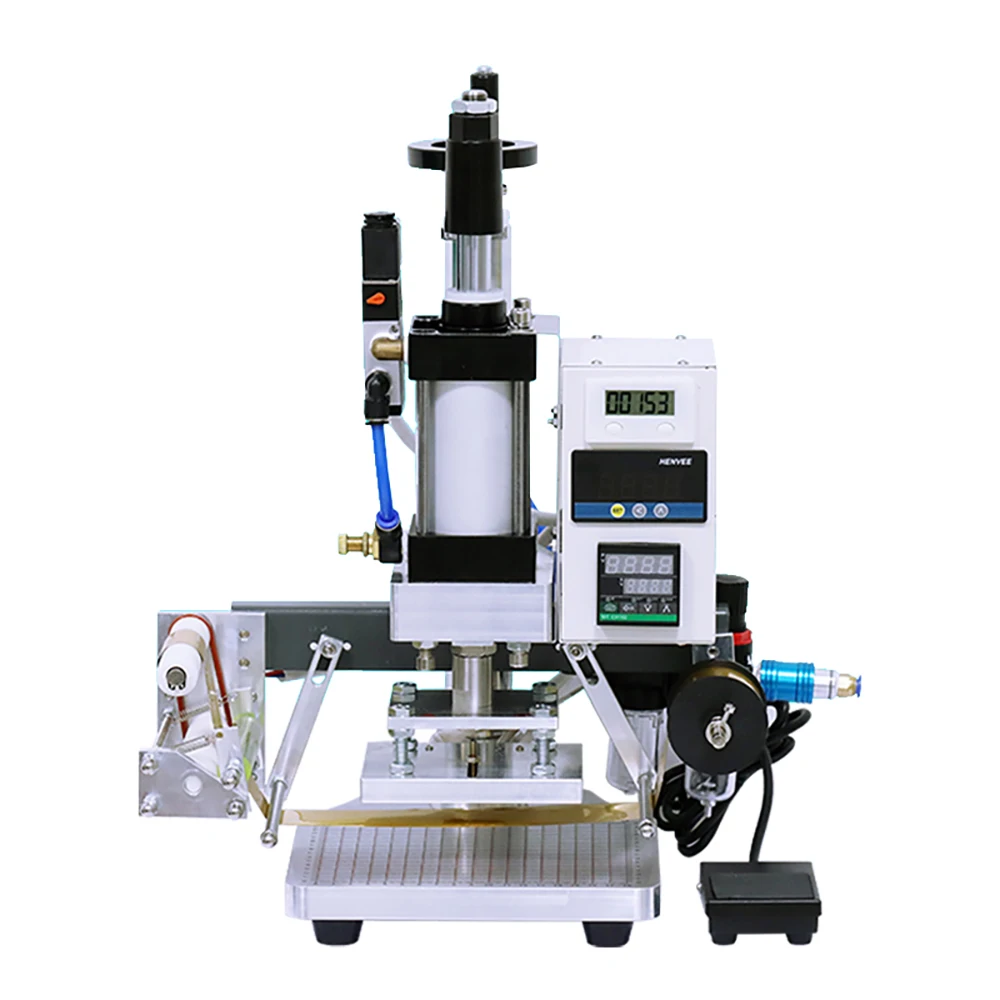 

WT-QS90 Bronzing Machine Pneumatic Hot Foil Stamping Machine Leather Wood Furniture Album Heat Press Machine Gilding Press