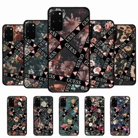 fashion brand guess flowers phone case for samsung galaxy s20lite s21 s21ultra s20 s20plus s21plus 20ultra