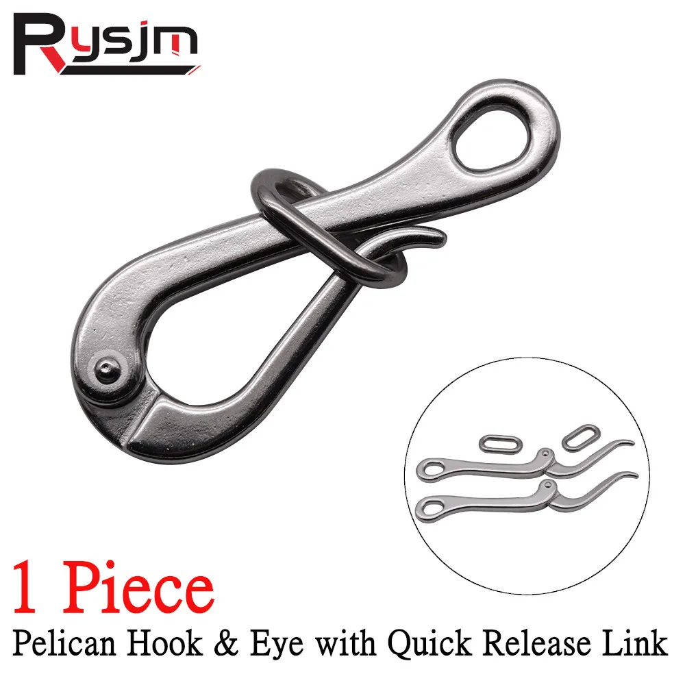 

1PC Marine Grade Diving 100mm Crane Hook Pelican Hook & Eye with Quick Release Link 316 Stainless Steel for Yacht Boat Marine