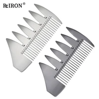 riron senior double sided stainless steel beard comb for men mustache hair shaping combs