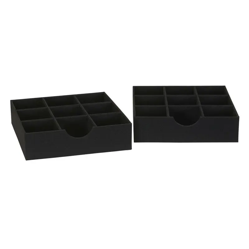 

Fine Quality Black Linen 2 Pack Drawer Organizers, Perfectly Designed to Keep Closets Clean and Tidy.