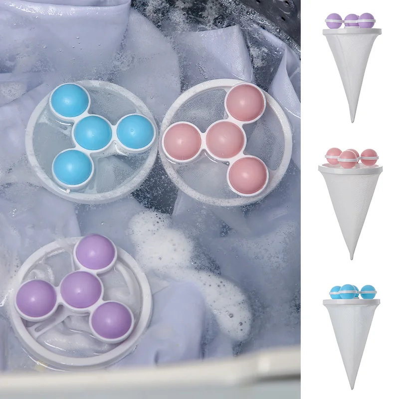 

Washing Machine Hair Filter Floating Pet Fur Lint Hair Removal Catcher Reusable Mesh Dirty Collection Pouch Cleaning Balls Clean