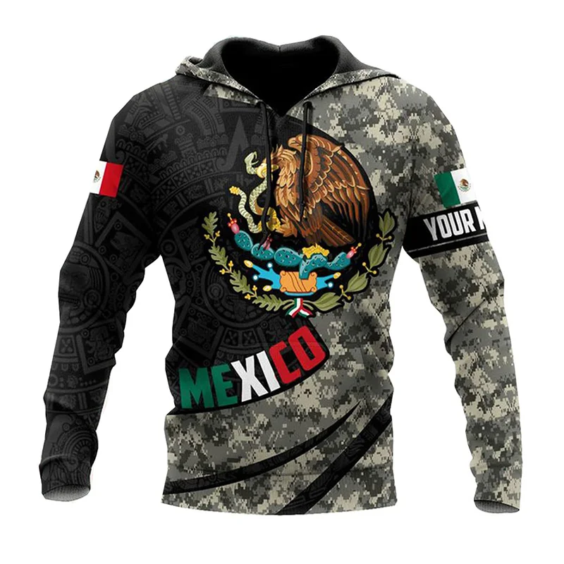 

Mexico Eegle Flag Graphic Hoodie Men Clothing 3D Mexican Camouflage Printed New in Hoodies Women Harajuku Fashion y2k Pullover