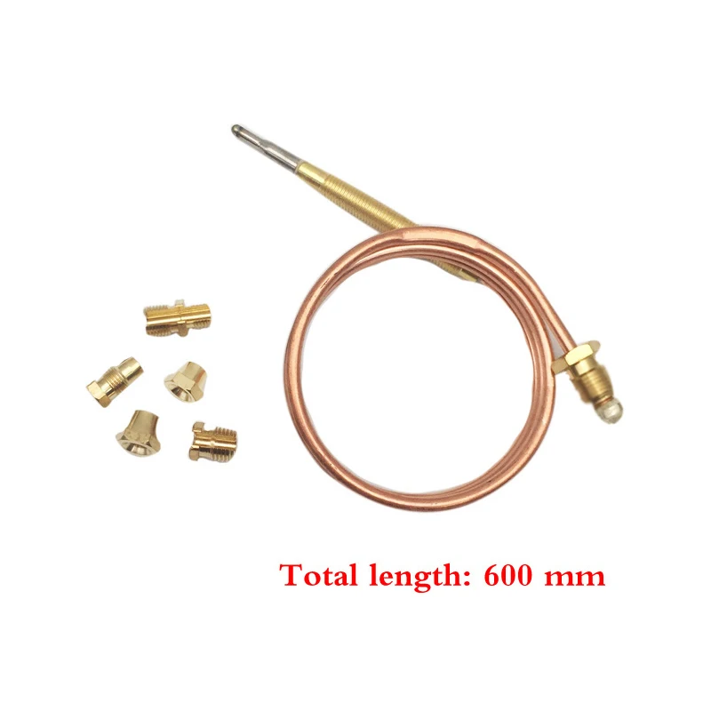 

600mm Gas Water Heater Thermocouple Replacement with Five Replaceable Screws Universal Thermocouple Sensor Connector Set M6x0.75