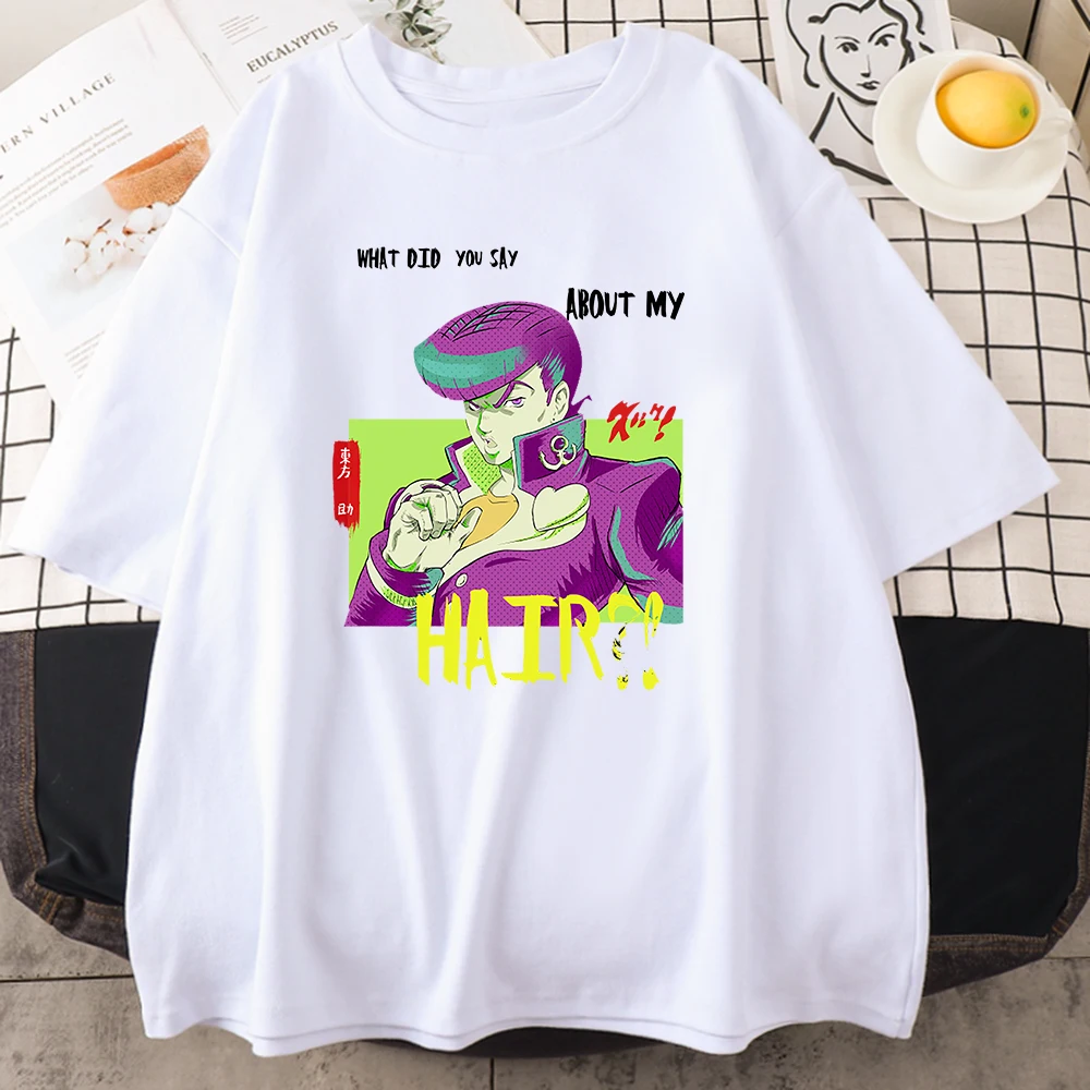 

Женская футболка с принтом аниме «невероятные приключения Джоджо», женская одежда большого размера, рубашки в стиле Харадзюку, японская ма...