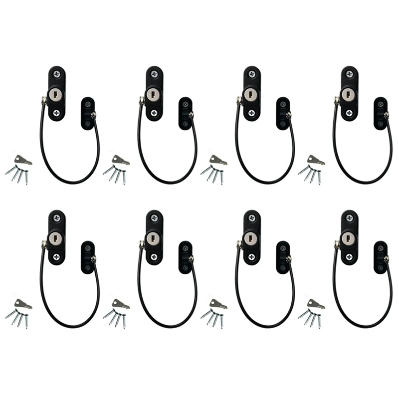

8 Piece Adjustable Window Lock Child Safety Stopper Falling Prevention Security Locks A