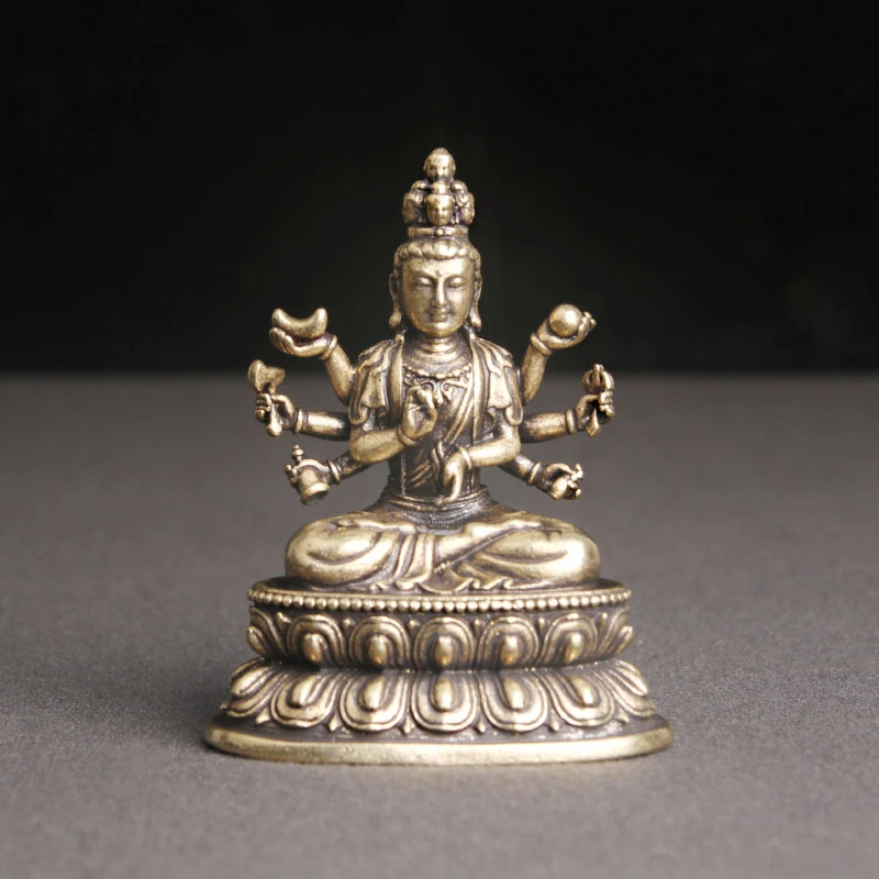 

Exquisite Old China Miao Silver Handmade Sakyamuni Carving Antique Statue