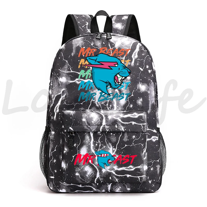 

Mr Beast Backpack Boys Girls Studen School Bag Children Backpack Teenage Travel Bag Laptop Knapsack kid Schoolbag Lightning Cat