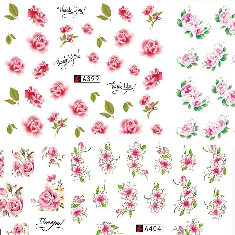 

3D Nail Stickers Water Transfer Stickers letter flowers pregnant woman Nail Designs Nail Decals For Nail Art Beauty